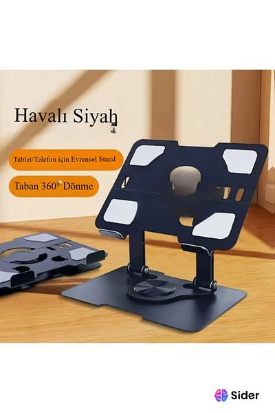 Fibaks 360 Degree Rotatable Standing Stand Metal Tablet Holder Riser Compatible with All Tablets and Phones