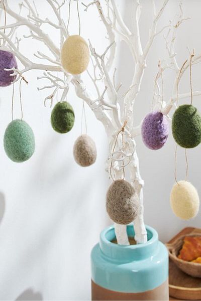 Tchibo 10 Pieces Easter Egg Hanging Decoration, Green Combo