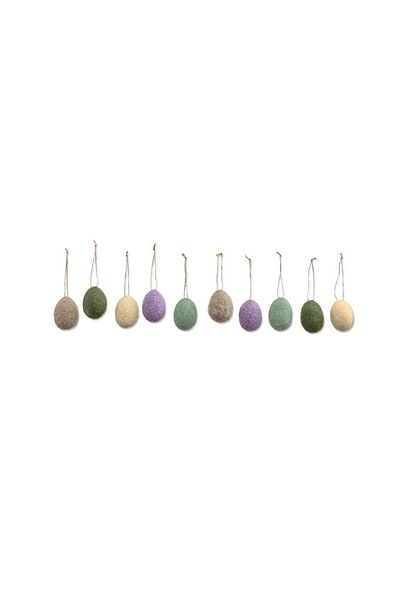 Tchibo 10 Pieces Easter Egg Hanging Decoration, Green Combo