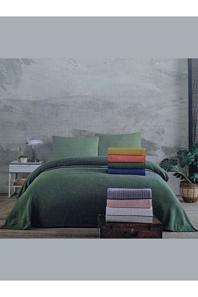 Cotton Cottonriver محبوك بيكيه واحد رمادي مزدوج