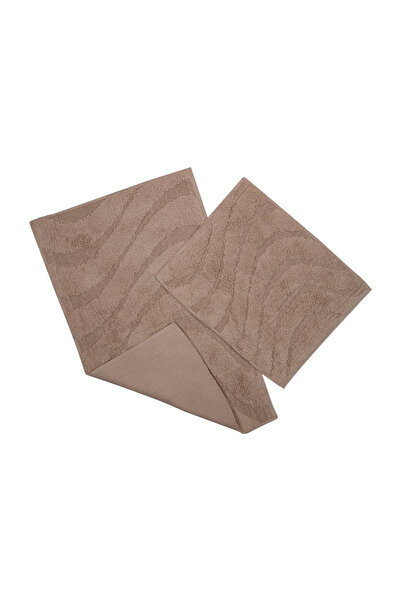 Fialka Set de 2 covorașe de baie cu model ondulat maro