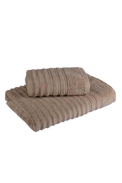 Fialka Long Twist Wavy Towel 2 Pack Brown 50x90