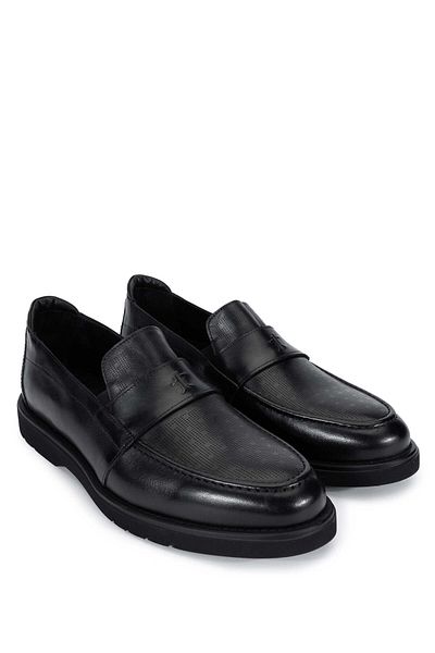Tamer Tanca Men's Genuine Leather Black Loafer Shoes
