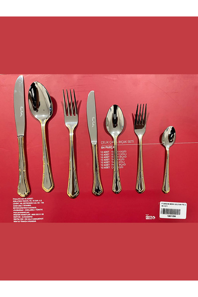 Pierre Cardin 84 Parça 12 Kişilik Çatal Bıçak Takımı Mira Gold