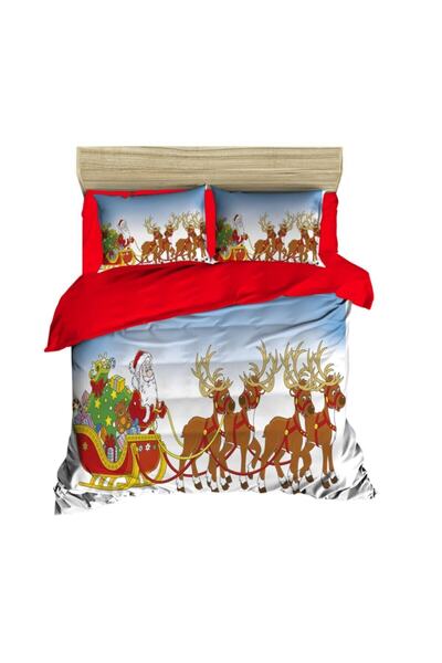 Fabeteks Santa Claus and Deers Duvet Cover Set