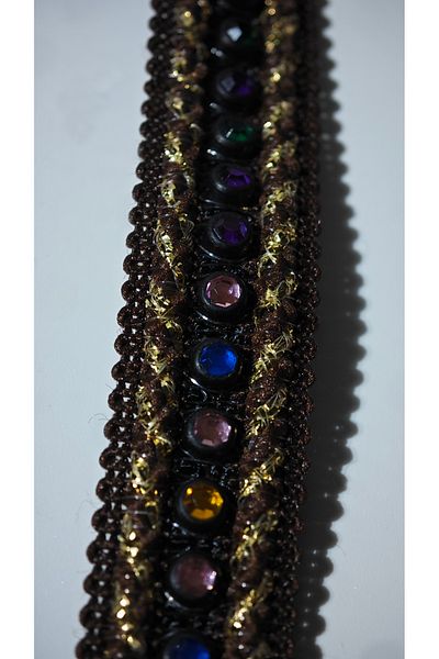 ÖZPAŞ TEKSTİL VE AKSESUAR 1.5cm Colorful Round Rhinestone Decorative Strip