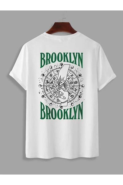 SUNFREE Μπλουζάκι Brooklyn Horoscope - Μαύρο εμπριμέ κοντό μανίκι με λαιμόκοψη