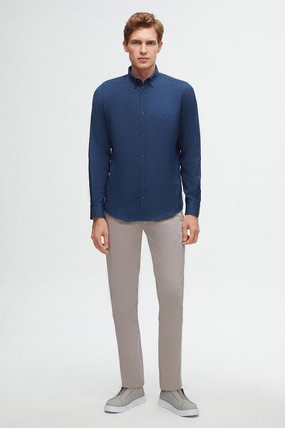 D'S Damat Παντελόνι Chino Flexible Lycra and Stone Dobby Slim Fit - Πλαϊνές τσέπες