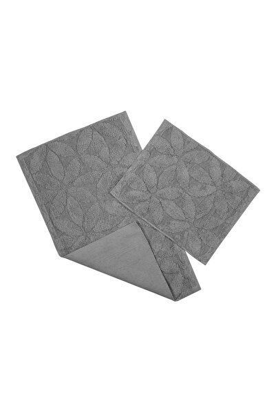 Fialka Σετ χαλάκια μπάνιου 2 τεμαχίων με λουλουδάτο σχέδιο γκρι