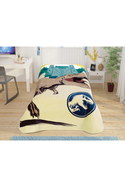 Taç Lisanslı Battaniye Jurassic World Tek Kişilik