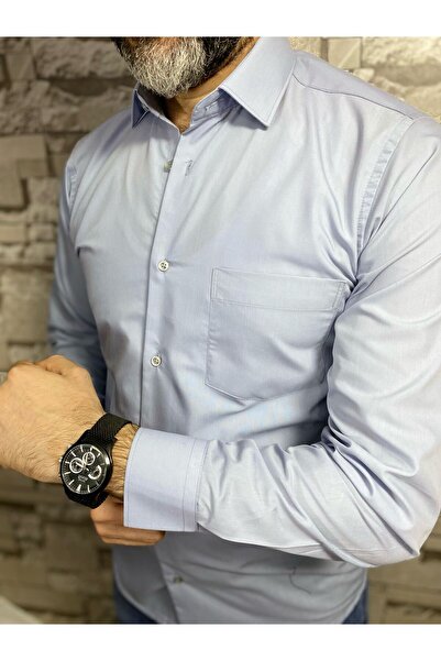 BENESSE Dacron Pocket Classic Φαρδύ μακρυμάνικο πουκάμισο με γιακά γραβάτα