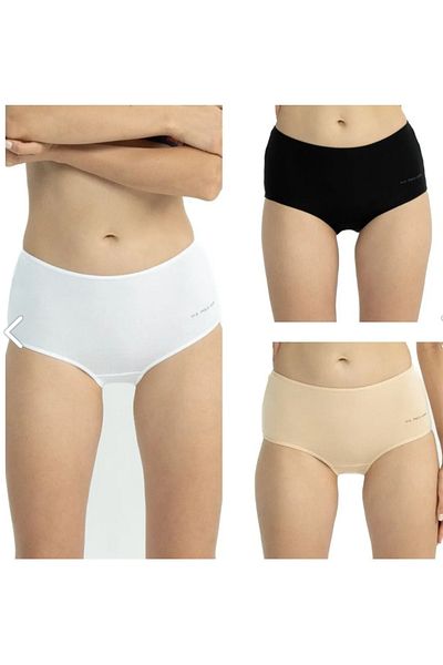 U.S. Polo Assn. Chiloți USPA Comfort pentru femei - talie înaltă, 47% modal/bumbac, negru/alb/nud Set de 3
