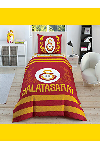 Taç Lisanslı Kapitoneli Nevresim Takımı Galatasaray Kırmızı Tek Kişilik