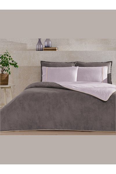 Taç Color Dreams Riven Bias Duvet Cover Set Gray Double