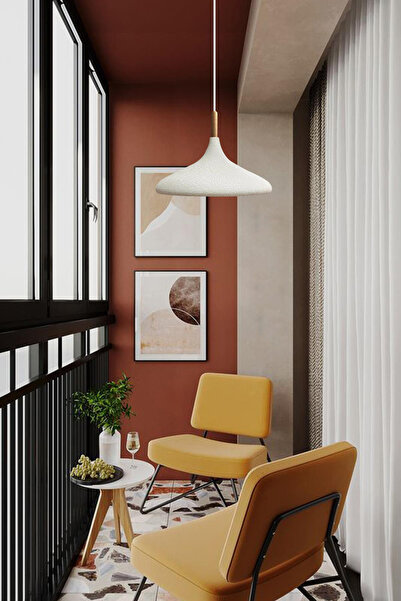 Bamyum Champion Dokulu Açık Krem Rengi Ahşap Tekli Avize Sarkıt Lamba Yemek Masası Oturma Odası