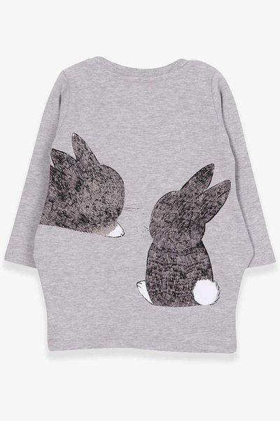 Breeze Girl Child Tunic Rabbit Pattern 1.5-5 Years, Gray Melange