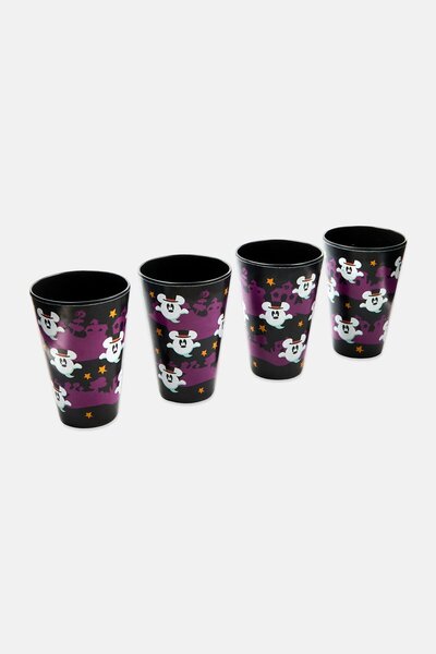 Disney 4 Pcs Mickey Ghost Bamboo Tumblers 200 ml, Black