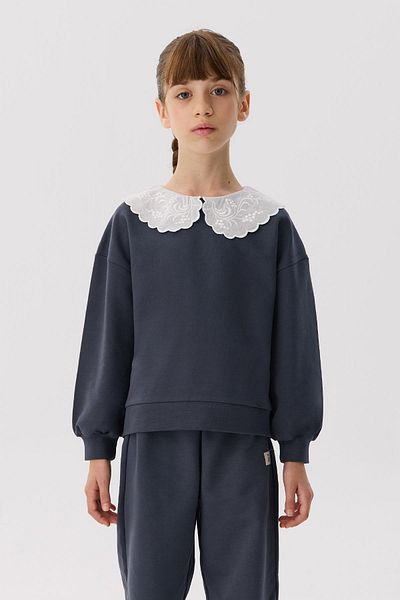 Tyess Basic Hanorac antracit pentru fete BG Store