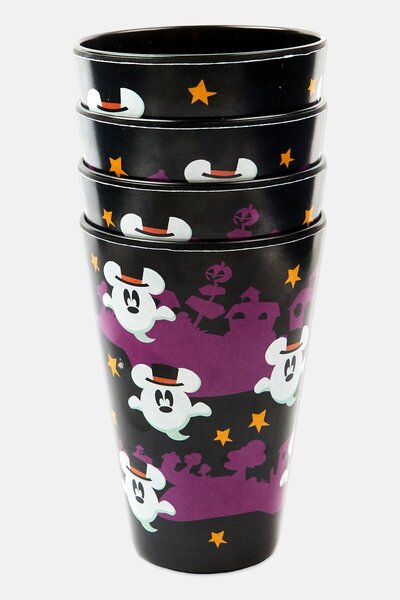 Disney 4 Pcs Mickey Ghost Bamboo Tumblers 200 ml, Black
