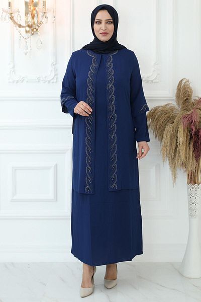 Amine Hüma Βραδινό φόρεμα Crystal Stone Indigo