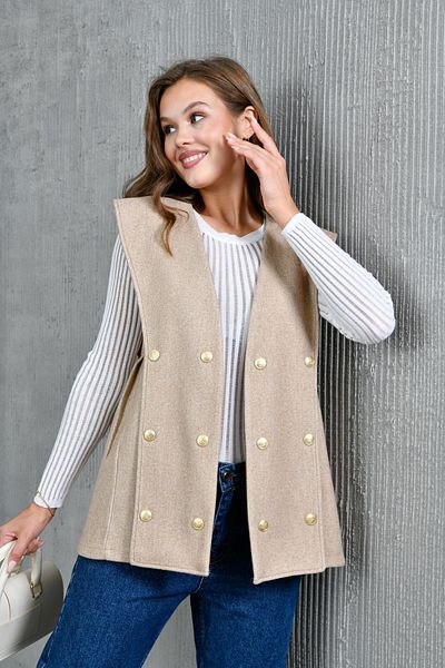 Miss Allos Women's Soft Stamp Vest with Side Gather Detail