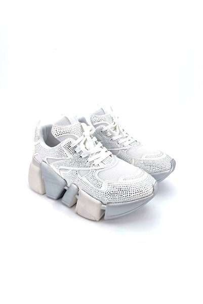 Seniorah Strac White Genuine Leather Women's Sneakers