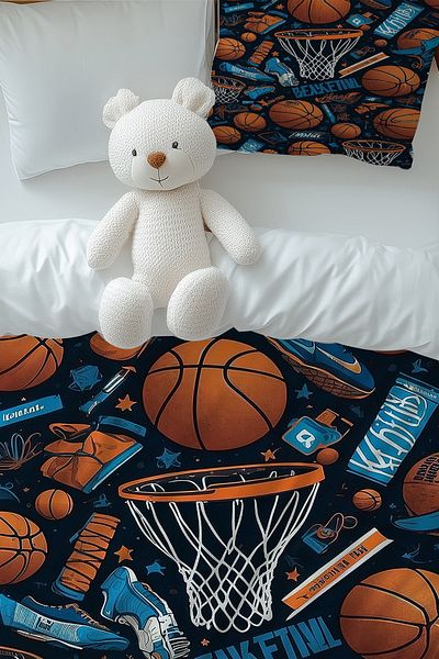 Else Dekor Basketball Balls Patterned Boys' Single Duvet Cover Set with Pillowcase