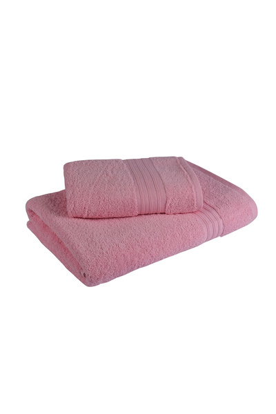 Fialka Dobby Rebrasto peškir, 2 dela, roze, 50x90