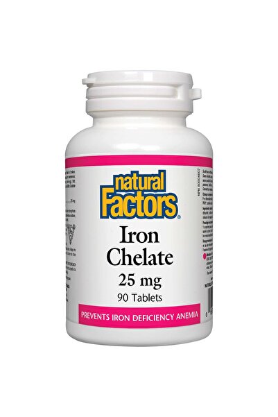 Natural Factors أقراص حديدية 25 مجم 90 قرصًا، 25 مجم، 90 قرصًا