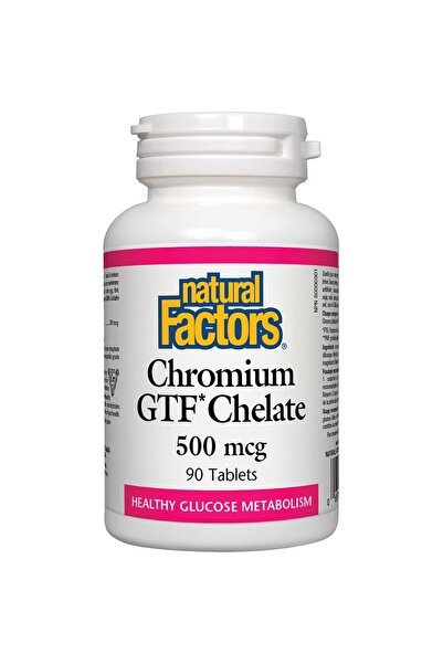 Natural Factors كروميوم جي تي إف، 500 ميكروجرام، 90 قرصًا