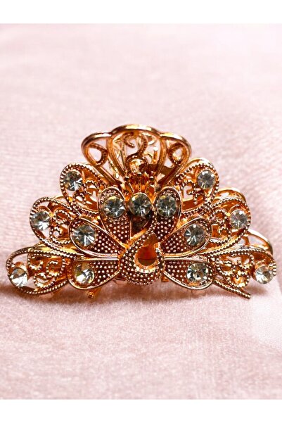 GALATA GIFT Women's Hair Clip with Clamp Rose (Silver) Zircon Stone Swan-Crow...