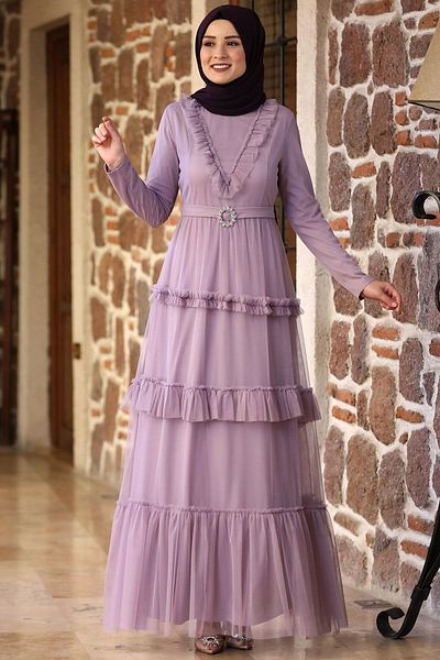 Amine Hüma Βραδινό φόρεμα Lilac Şenay