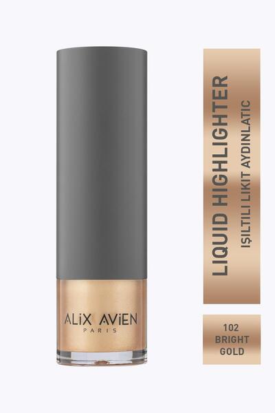 alix avien paris هايلايتر سائل متوهج للوجه والجسم 102 ذهبي لامع