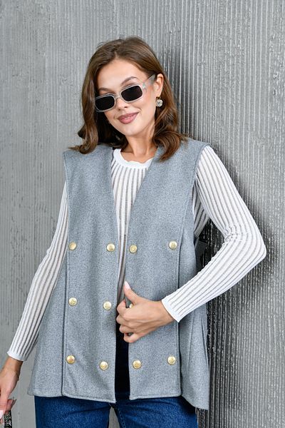 Miss Allos Women's Soft Stamp Vest with Side Gather Detail