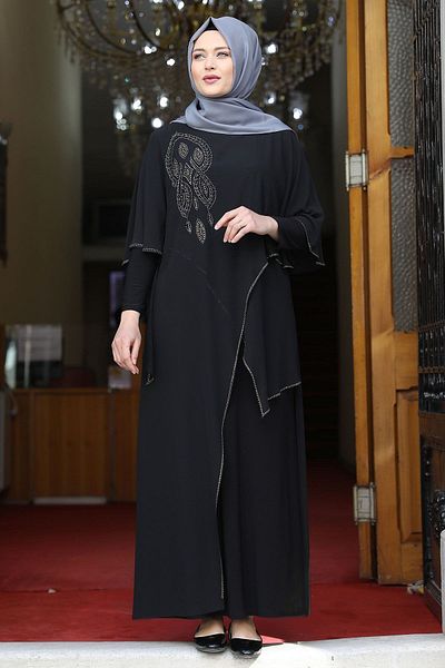 Amine Hüma Βραδινό Φόρεμα Aylin Μαύρο