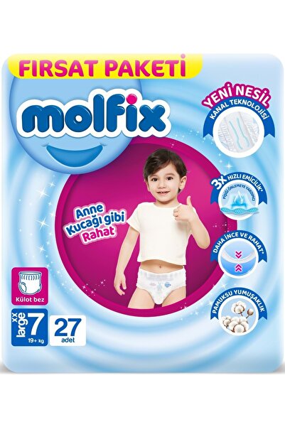Molfix Külot Bebek Bezi Beden:7 (19+KG) XX Large 54 Adet Ekonomik Fırsat Pk