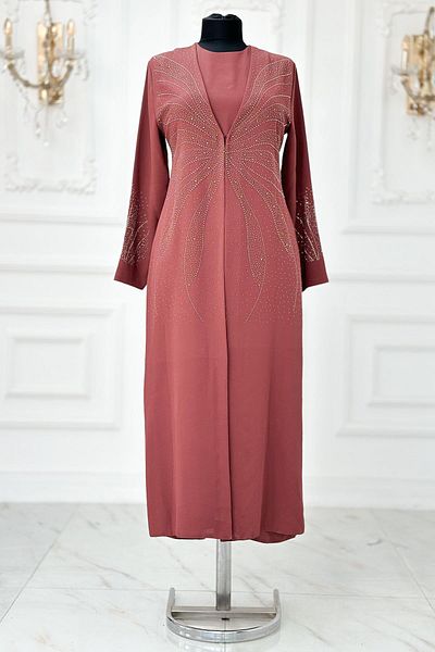 Amine Hüma Βραδινό φόρεμα Dusty Rose Ceren Hijab