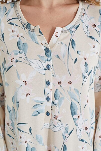 Etoile %100 Pamuk Uzun Kol Kadın Elbise Gecelik 91415