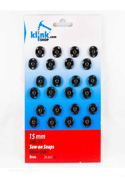 Klinkshop Black Strut Snaps - 15 Mm, 24 Pieces