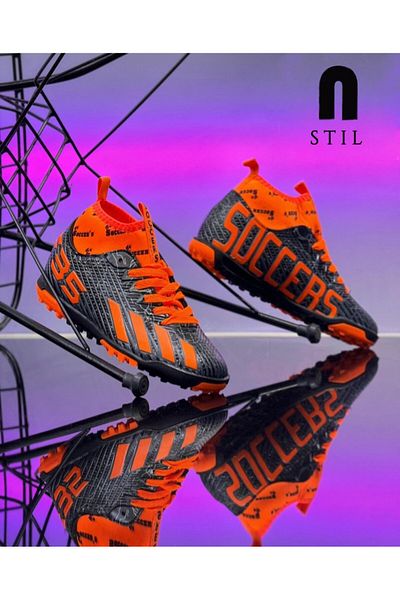 İmerShoes Adidași de fotbal pentru băieți - șosete Astroturf, Civisiz F35HS
