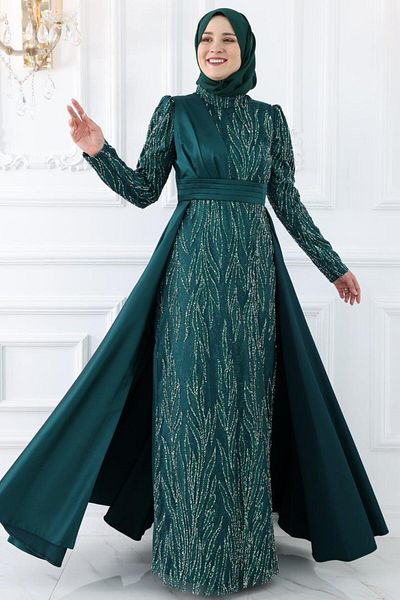 Amine Hüma Βραδινό φόρεμα Bürde Emerald