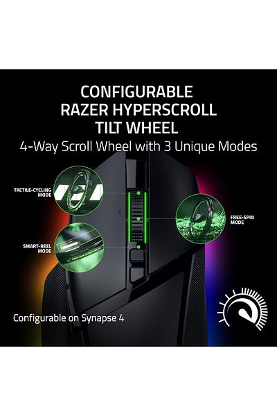 RAZER Basilisk V3 Pro 35K Wireless Gaming Mouse:HyperScroll Wheel/35K DPI/13 Buttons/140Hr Battery