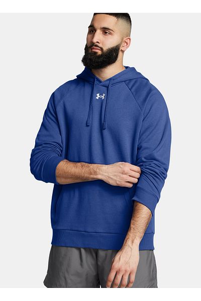 Under Armour Μπλε ανδρική φούτερ με κουκούλα με κανονική εφαρμογή 1379757 -432 UA Rival Fleece Hoodie