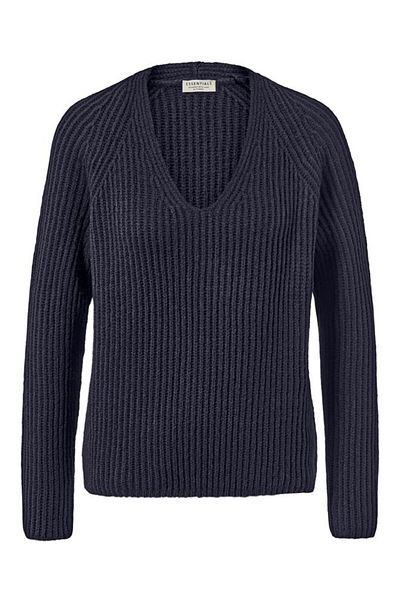Tchibo Women V Neck Knitted Sweater, Navy