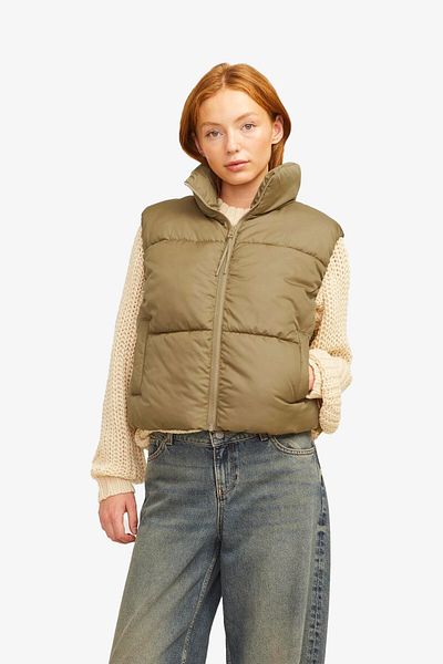 JJXX Jxsolvej Yellow Women's Vest - 12258074   Kelp
