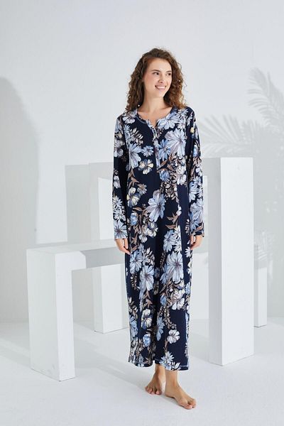 Etoile 100% Cotton Long Sleeve Women's Dress Nightgown 91414