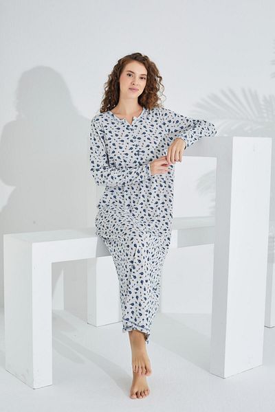 Etoile 100% Cotton Long Sleeve Women's Dress Nightgown 91410