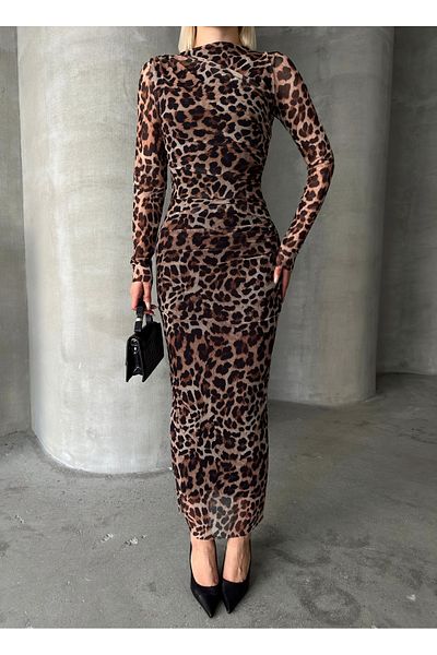 LAMİFUSTORE Rochie din tul cu model leopard Pinterest