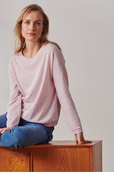 Tchibo Women Heather Long Sleeve Sweater, Pink