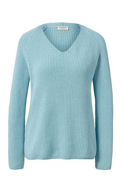 Tchibo Women V-neck Long Sleeves Knitted Sweater, Light Blue